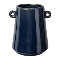 Ceramic vase with handles EMMA, 14x13,5x16,5cm, blue