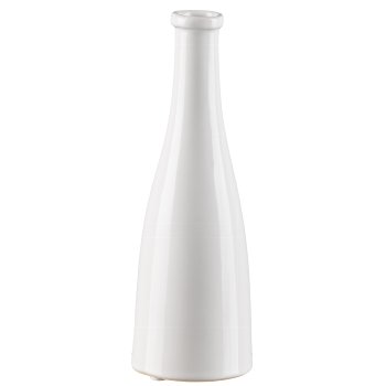 Keramik Flaschenvase 7x7x20,5cm, weiß