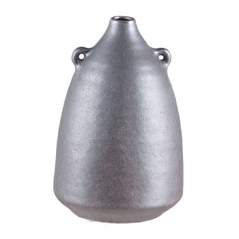 Keramik Vase m.Henkelchen 13x13x20cm, Edelstahl