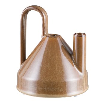 Keramik Vase, KÄNNCHEN 13x13x15cm, Senf