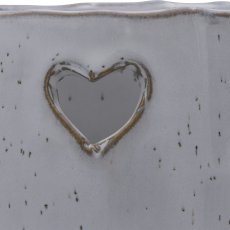 Keramikvase SWEETS, mit Herz Emblem, 16x8x8cm, weiß, Lepuro