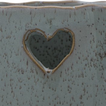 Ceramic vase SWEETS, with heart emblem, 16x8x8cm, jade, Lepuro