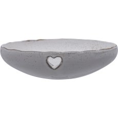 Ceramic bowl SWEETS, with heart emblem, 6.5x26x26cm, white, Lepuro