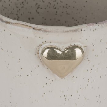 Ceramic bowl SWEETS, with heart emblem, 6x12x12.5cm, white, Lepuro