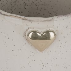 Ceramic bowl SWEETS, with heart emblem, 6x12x12.5cm, white, Lepuro