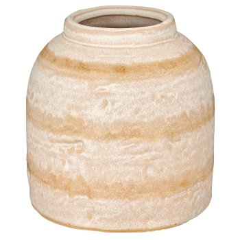 Ceramic vase, textured, 10.5x15.5x1.5cm, beige