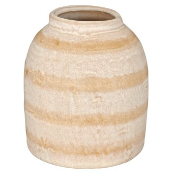 Ceramic vase, textured, 11.5x11.5x13cm, beige