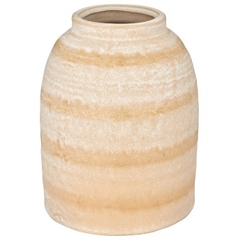 Keramikvase strukturiert, 13x13x16cm, beige