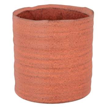 Keramikübertopf gerillt, 10,5x10,5x11cm, rost