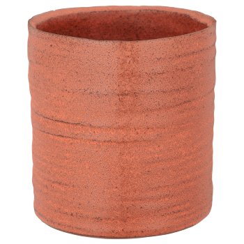 Keramikübertopf gerillt, 11,5x11,5x13cm, rost
