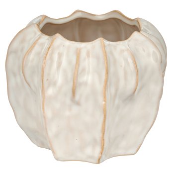 Ceramic planter honeycomb shape, 14x14x11.5cm, white