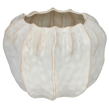 Keramikübertopf Wabenform, 19x19x14cm, weiß