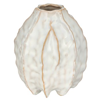 Keramikvase Wabenform, 13x13x15cm, weiß