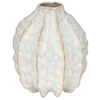 Keramikvase Wabenform, 15x15x19cm, weiß