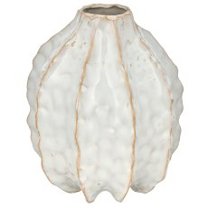 Keramikvase Wabenform, 15x15x19cm, weiß