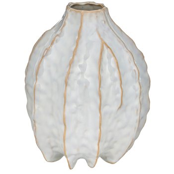 Ceramic vase honeycomb shape, 18x18x22cm, white
