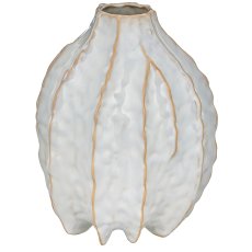 Keramikvase Wabenform, 18x18x22cm, weiß
