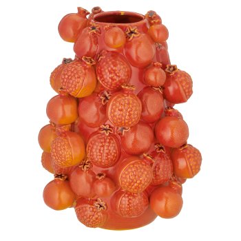 Keramikvase POMEGRANATE Frucht, 21x21x30cm, amber