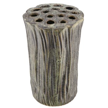 Ceramic plug-in vase WILD LOTUS, 18x18x28cm, dark green