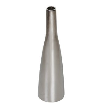 Keramik Vase Planico, H 27cm, silber