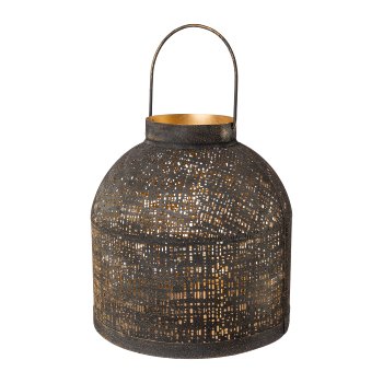 Metal lantern with handle ETIENNE, 12x12x25cm,