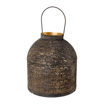 Metal Lantern with Handle Blackness, 25x25cm, Black