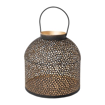 Metal Lantern with Handle Blackness, 25x25cm, Black