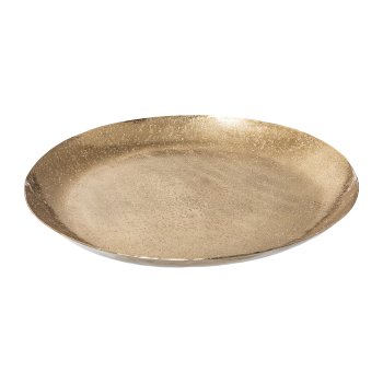 Metal Plate Round Stale, 30x30x2cm, Champagne