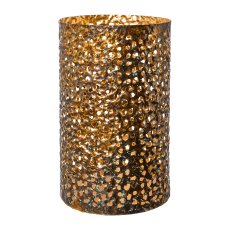 Metal lantern cylinder,MATTIA, 16x16x26cm, old gold