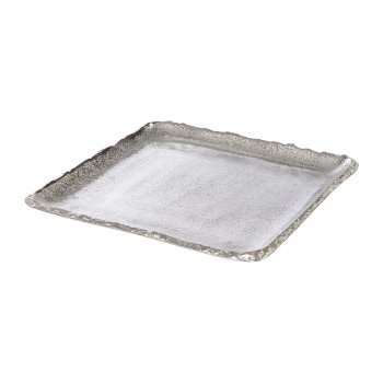 Aluminium square plate,EMMA, 25x25x3cm, silver
