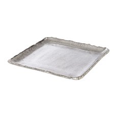 Aluminium square plate,EMMA, 25x25x3cm, silver