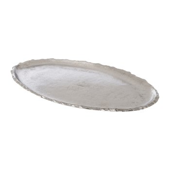 Aluminium Teller oval EMMA, 42x26x2cm, silber