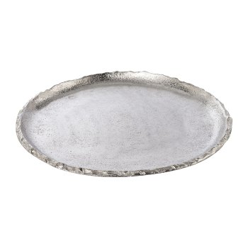 Aluminium plate round EMMA, 30x30x2cm, silver