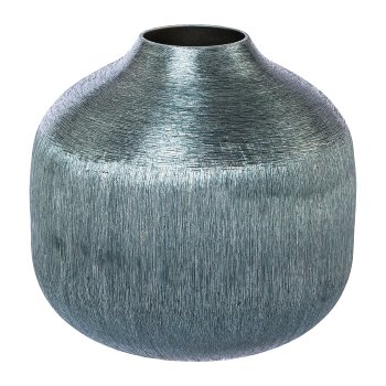 Aluminium Vase LEONIS, 13x13x12cm, eisblau