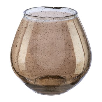 Glas Vase MERLE, 11x11x11cm, braun -81