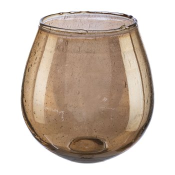 Glass vase MERLE, 1x17x18cm, brown -81