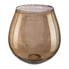 Glas Vase MERLE, 1x17x18cm, braun -81