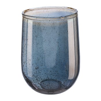 Glas Vase BENEDIKT, 12x12x19cm, blau