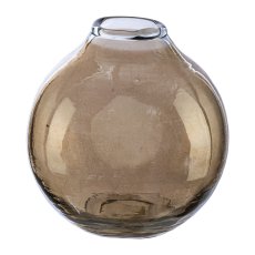 Glass vase JORIS, 8x8x8cm, brown -81