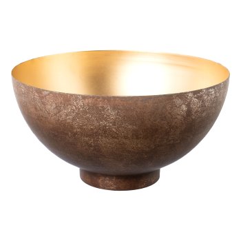 Metall Schale BERTA, 17x33x33cm, hellbraun