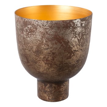 Metal vessel BERTA, 15x13x13cm, light brown