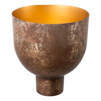 Metal vessel BERTA, 19x17x17cm, light brown