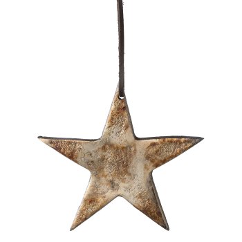 Aluminium Guss Hänger Stern, 12cm, champagner