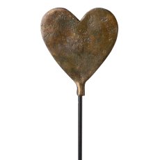 Aluminum cast plug heart, 12cm/40cm stick, old gold