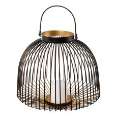 Metal lantern w.handle OPUS, 10x27x24cm, black gold