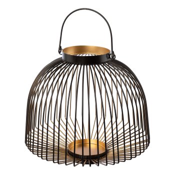 Metal lantern w.handle OPUS, 10x27x24cm, black gold