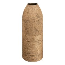 Metall Vase m.Jute Dekor JUDITH, 35x12x12cm, caramel