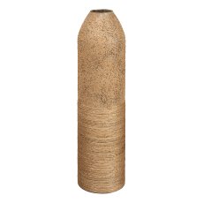 Metall Vase m.Jute Dekor JUDITH, 47x19x11cm, caramel