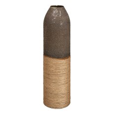 Metall Vase m.Jute Dekor JUDITH, 47x19x11cm, schwarz