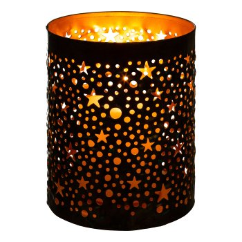 Metal lantern star decor, 10x13cm, old gold